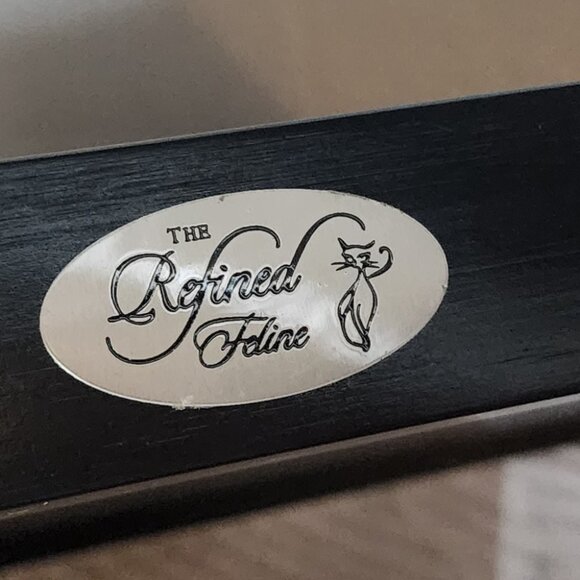 Refined Feline Black Espresso Solid Wood with Slots Litter Catcher w/Trap Door - Picture 9 of 16